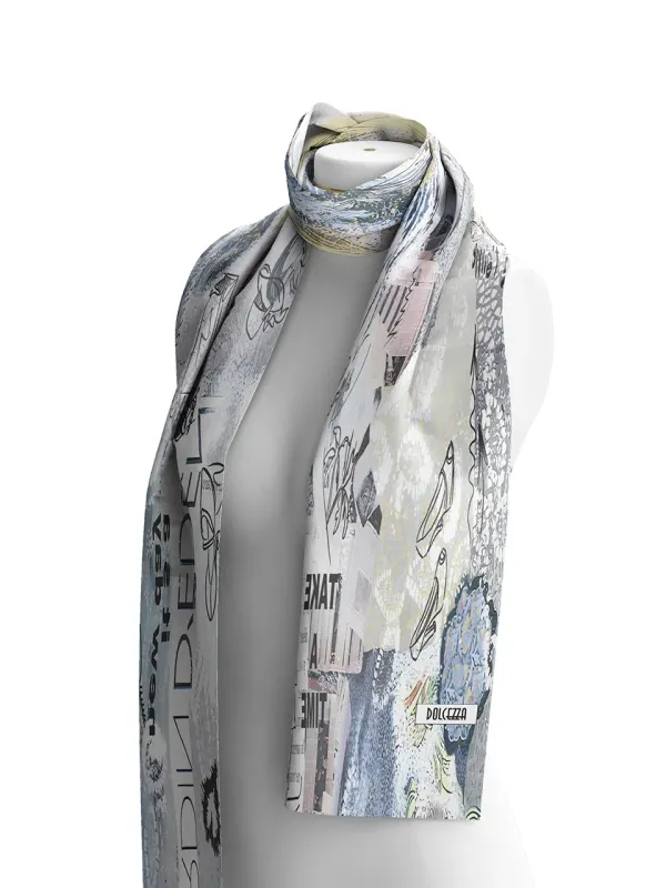 Dolcezza by Wild Curves: Collage #46 Art Scarf Front