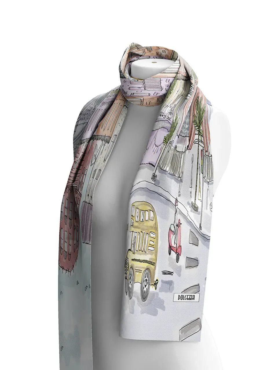 Dolcezza By Wild Curves: City Circus Art Scarf Front
