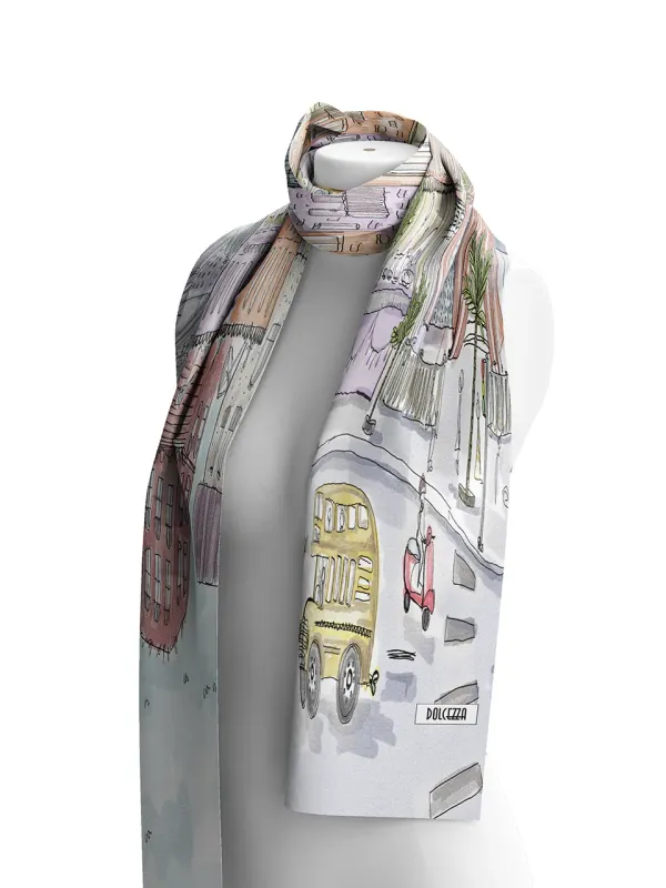 Dolcezza By Wild Curves: City Circus Art Scarf Front