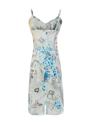 Dolcezza by Wild Curves: Soft Denim Collage #46 Sweetheart Art Dress Back