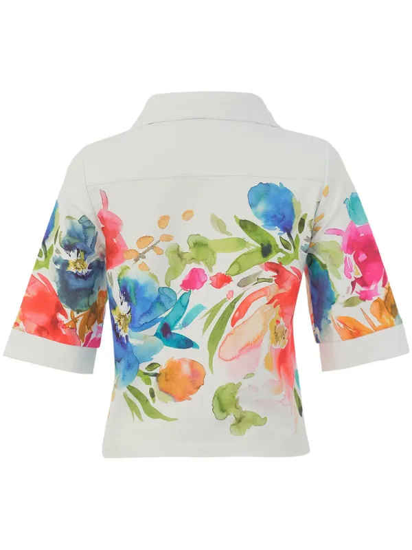 Dolcezza By Wild Curves: Spring Delight Art Blazer Jacket Back