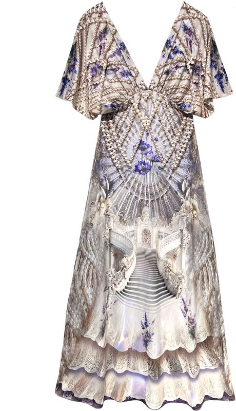 IPNG By Wild Curves: Love Language Lavender Palace Illusion Kimono Dress Front