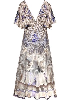 IPNG By Wild Curves: Love Language Lavender Palace Illusion Kimono Dress Front
