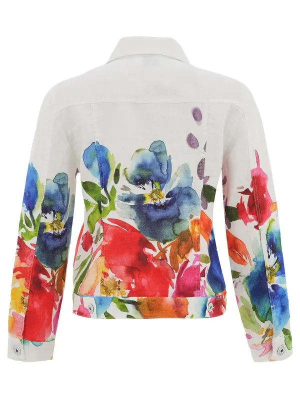 Dolcezza By Wild Curves: Spring Delight Art Linen Jacket Back