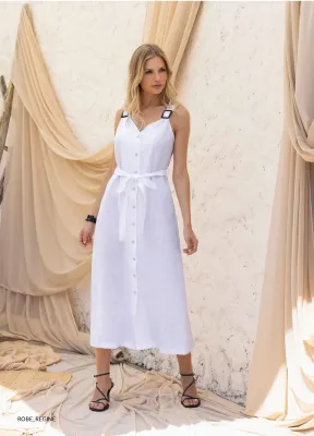 Maloka: Buckle Up Linen Sundress Front