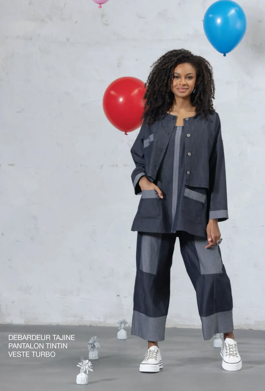 G!oze: Denim On Denim Wide Leg Jeans Front