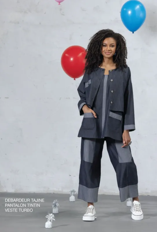 G!oze: Denim On Denim Wide Leg Jeans Front