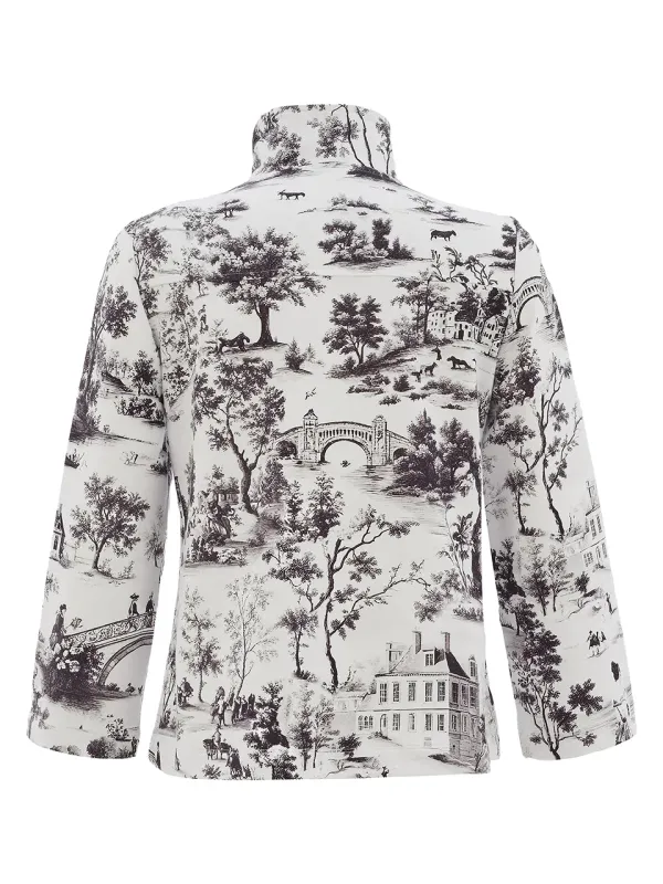 Dolcezza By Wild Curves:  Air De Provence Flared Art Jacket Back