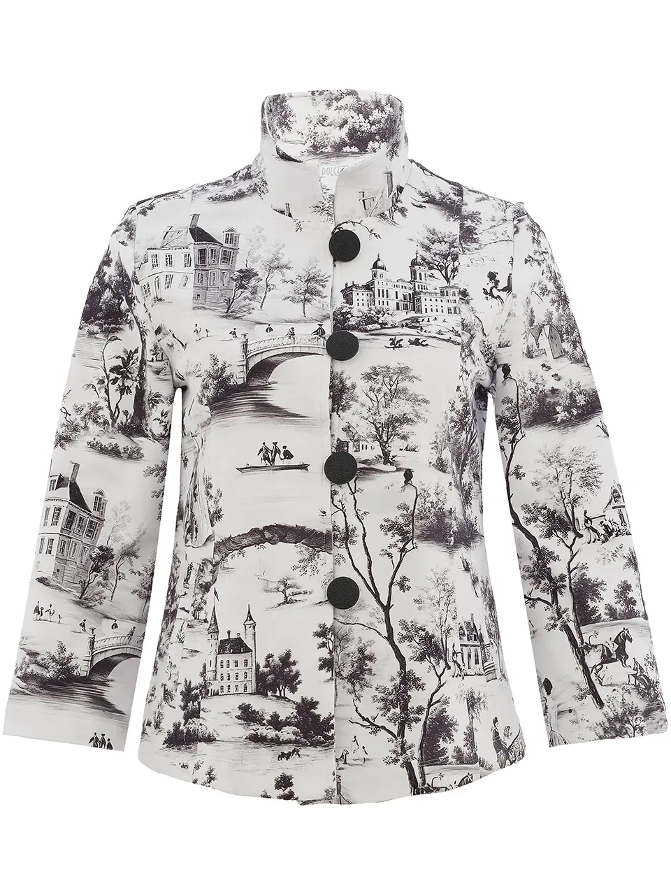 Dolcezza By Wild Curves:  Air De Provence Flared Art Jacket Front 