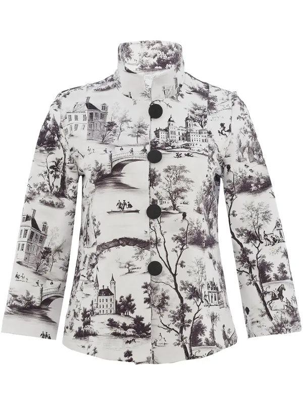 Dolcezza By Wild Curves:  Air De Provence Flared Art Jacket Front 