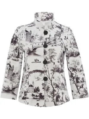Dolcezza By Wild Curves:  Air De Provence Flared Art Jacket Front 