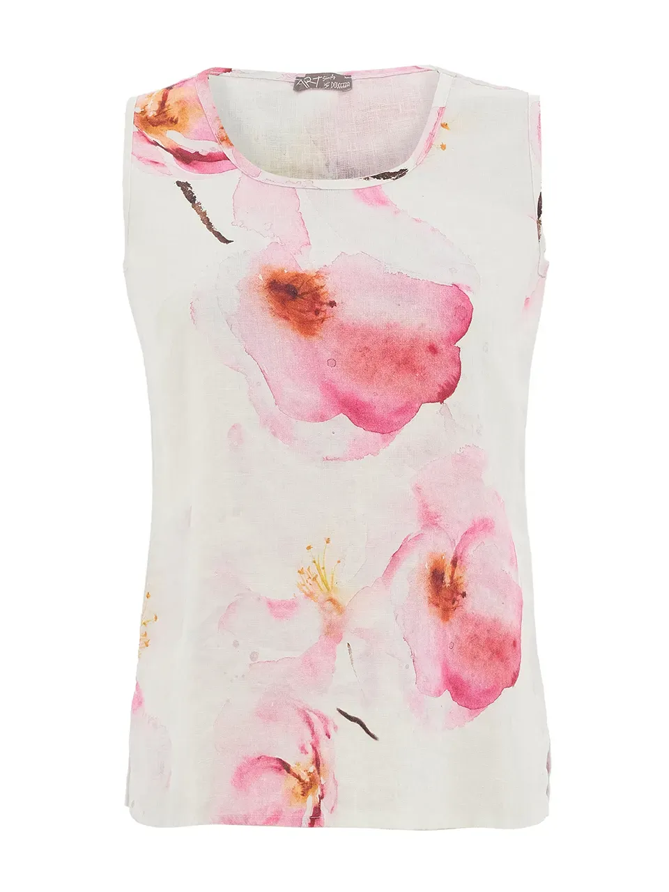 Dolcezza By Wild Curves: Colours Of The Spring Art Linen Top Front