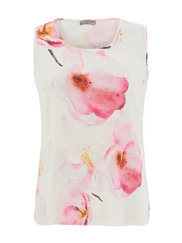 Dolcezza By Wild Curves: Colours Of The Spring Art Linen Top Front