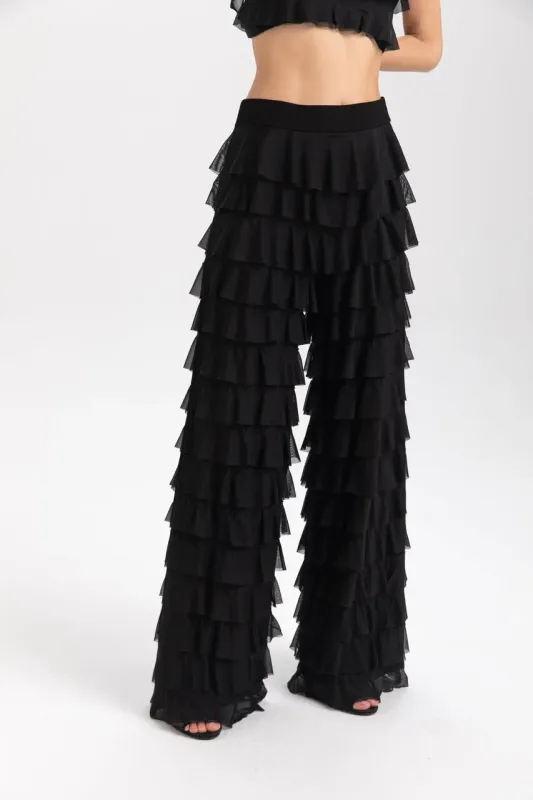 Isle Apparel By Wild Curves: Black Mesh Cha Cha Pants Back