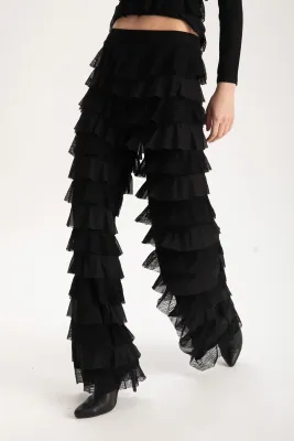 Isle Apparel By Wild Curves: Black Mesh Cha Cha Pants