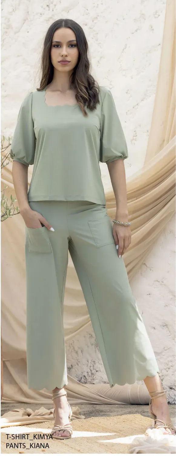 Maloka: Curve Cut Out Pocket Pants Front