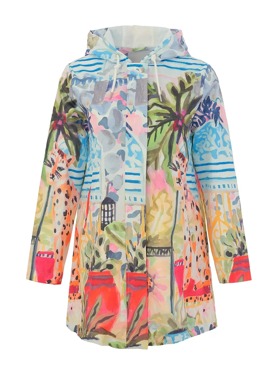 Dolcezza By Wild Curves: Cheetah In The City Art Raincoat Front
