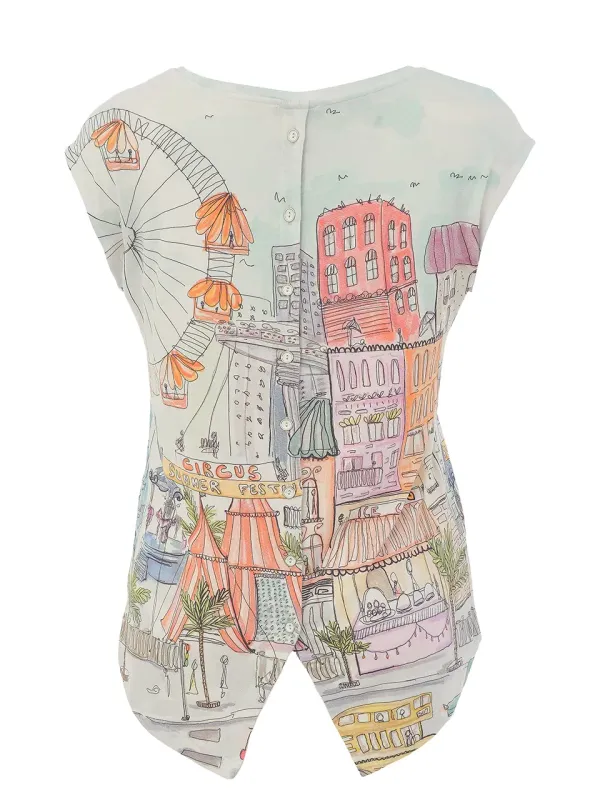 Dolcezza By Wild Curves: City Circus Art Top Back