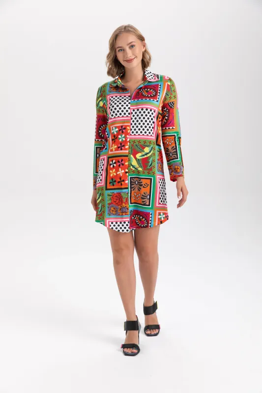 Isle Apparel By Wild Curves: Shirt Dress In Ipanema Front