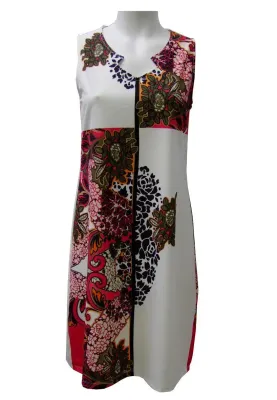 Maloka: Fuschia Rose Petals Color Block Maxi Dress