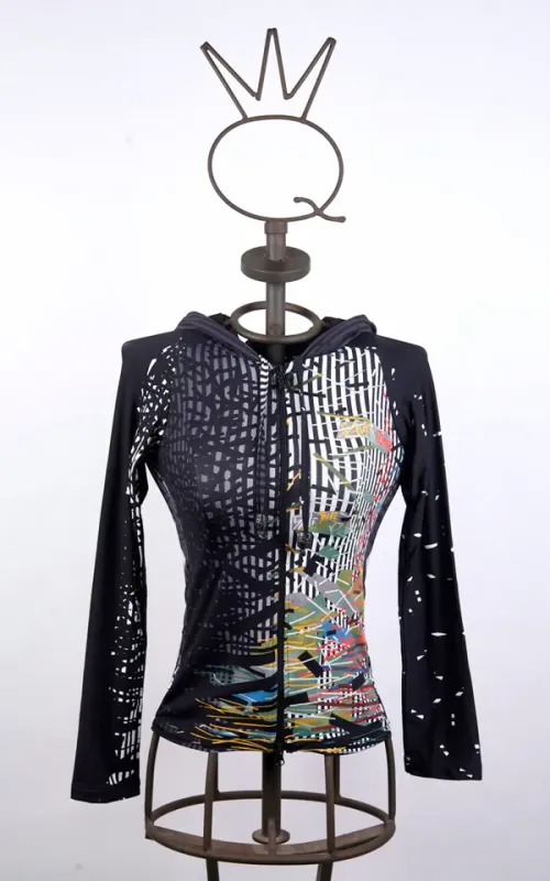 Save The Queen: Astro Sunset Hoodie Zip Jacket Front 