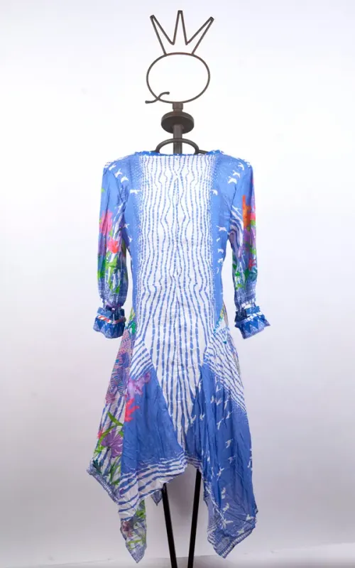 Save The Queen: Cotton Muslin Swan Midi Dress Back