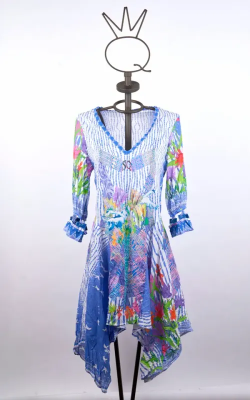 Save The Queen: Cotton Muslin Swan Midi Dress Front