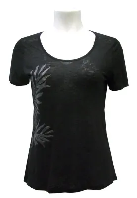 Maloka: Fiji Leaf Semi Sheer Linen Top (1 Left in Platinum!)