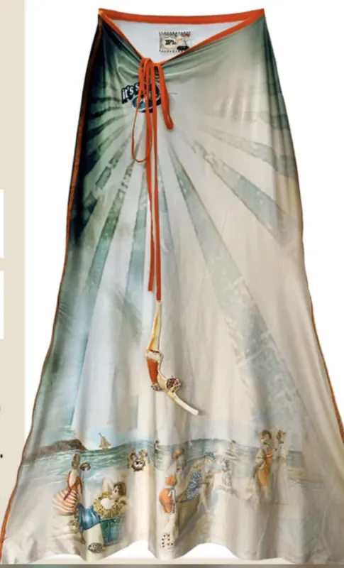 IPNG By Wild Curves: Beach Fairy Iridescent Illusion Flared Skirt Front