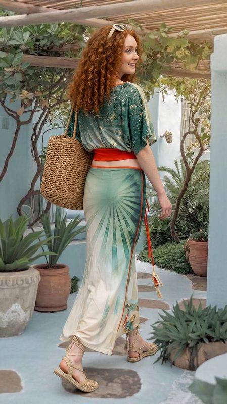IPNG By Wild Curves: Beach Fairy Iridescent Illusion Flared Skirt