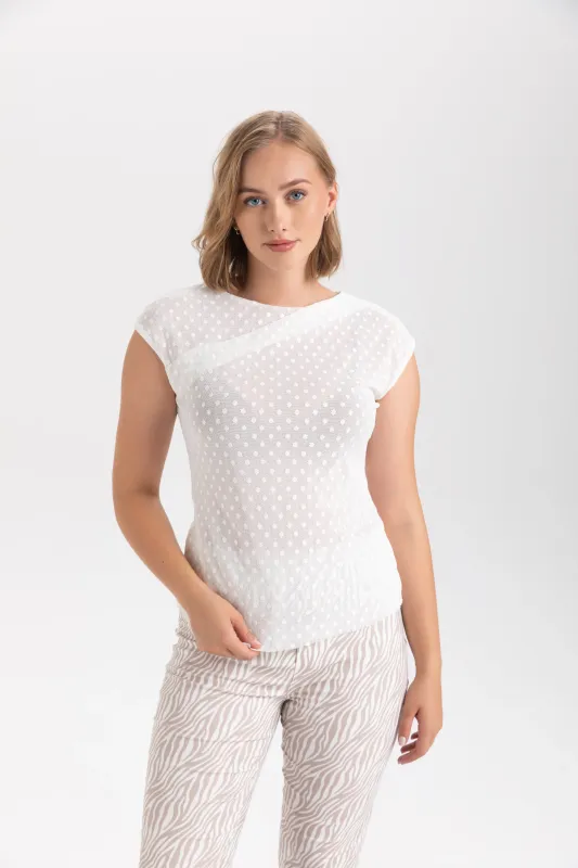 Isle Apparel By Wild Curves: Almost Mesh Snow Top Olivia Front