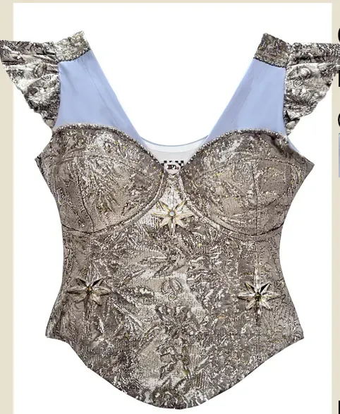 IPNG By Wild Curves: Platinum Jeanious Corset Tank Top Front