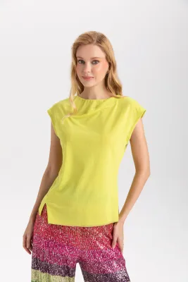 Isle Apparel By Wild Curves: Almost Mesh Lemon Top Olivia Front