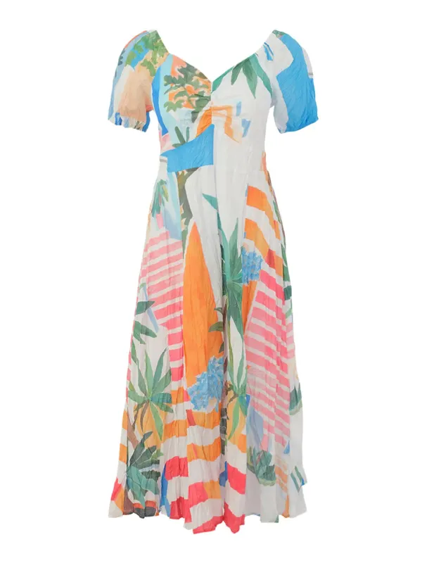 Dolcezza By Wild Curves: Pots On The Stairs Crinkle Sundress Front