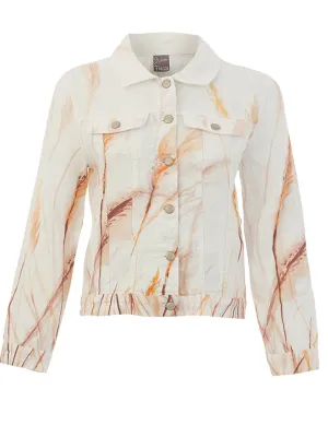 Dolcezza By Wild Curves: Reeds By The Shore Linen Jacket Front