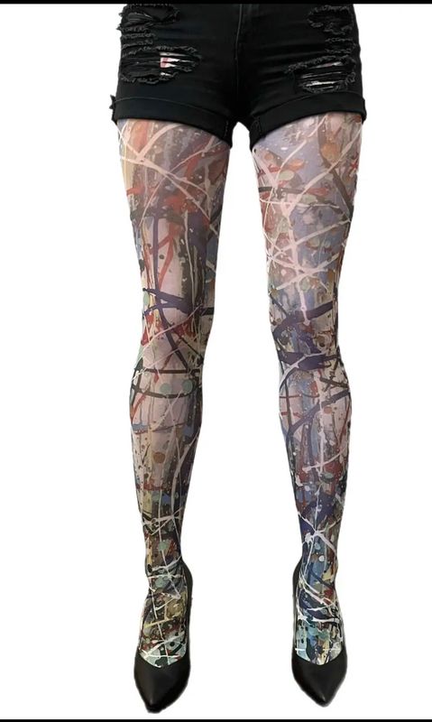 Malka Chic By Wild Curves: Sinclair The Vandal Graffiti Art 50 Denier Tights
