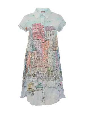 Dolcezza By Wild Curves: City Circus Art Shirt Dress Front 2