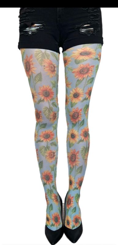 Malka Chic By Wild Curves: Van Gogh Sunflowers Art Tights