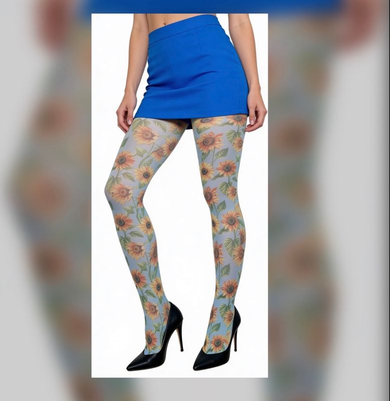 Malka Chic By Wild Curves: Van Gogh Sunflowers Art Tights
