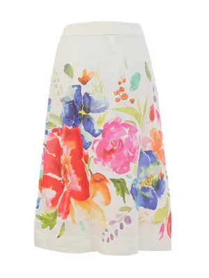 Dolcezza By Wild Curves: Spring Delight Art Linen Skirt