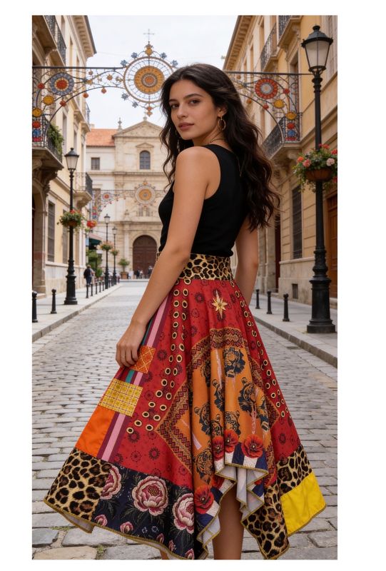 IPNG By Wild Curves: Red Hot Leo Skirt Square Side