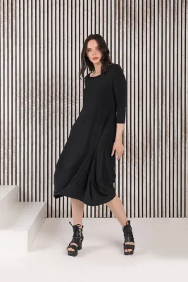 Kozan By Wild Curves: Demi Dress In Black Vogue front