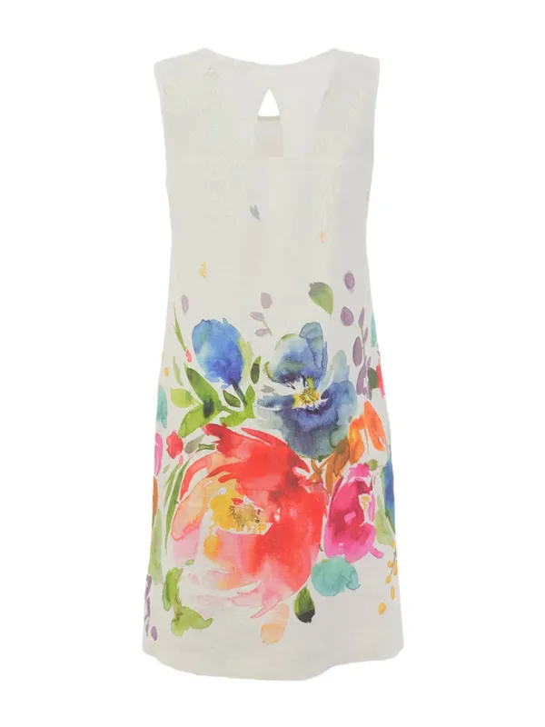 Dolcezza By Wild Curves: Spring Delight Art Linen Dress Back