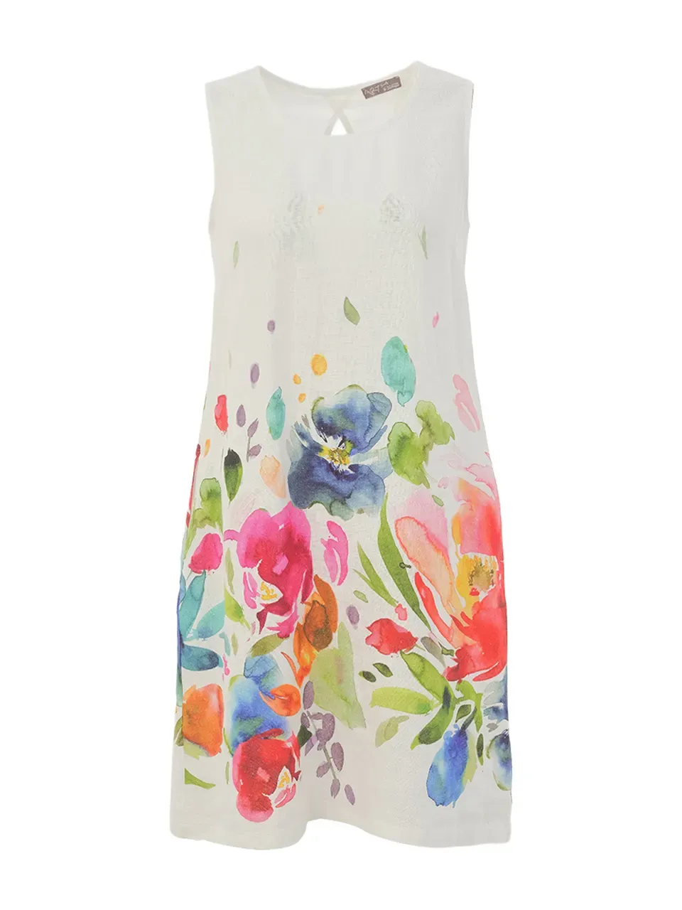 Dolcezza By Wild Curves: Spring Delight Art Linen Dress Front