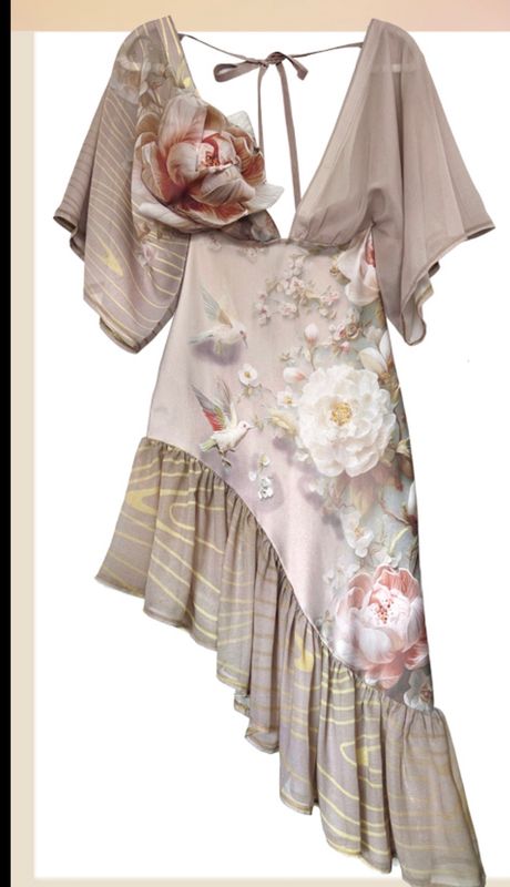 IPNG By Wild Curves: Hummingbird Asymmetrical Kimono Dress Front