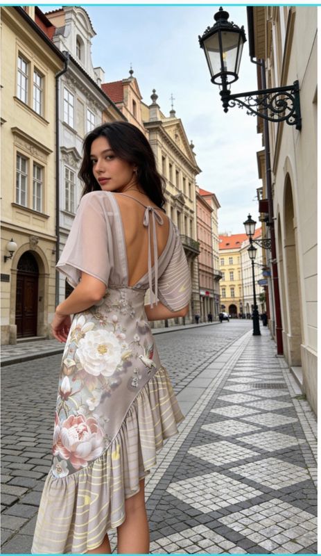 IPNG By Wild Curves: Hummingbird Asymmetrical Kimono Dress Side