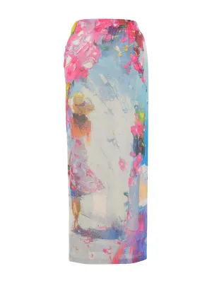 Dolcezza By Wild Curves: Summer In Santorini Sarong Beach Skirt Back