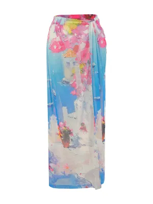 Dolcezza By Wild Curves: Summer In Santorini Sarong Beach Skirt Front