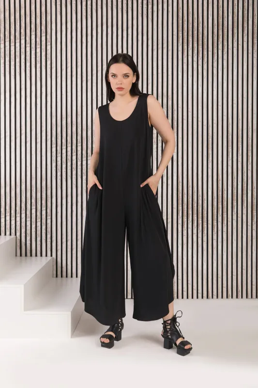 Kozan By Wild Curves: Dawn Jumpsuit In Black Vogue Front