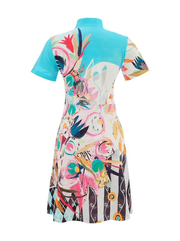 Dolcezza By Wild Curves: Daydream Art Zip Sundress Back